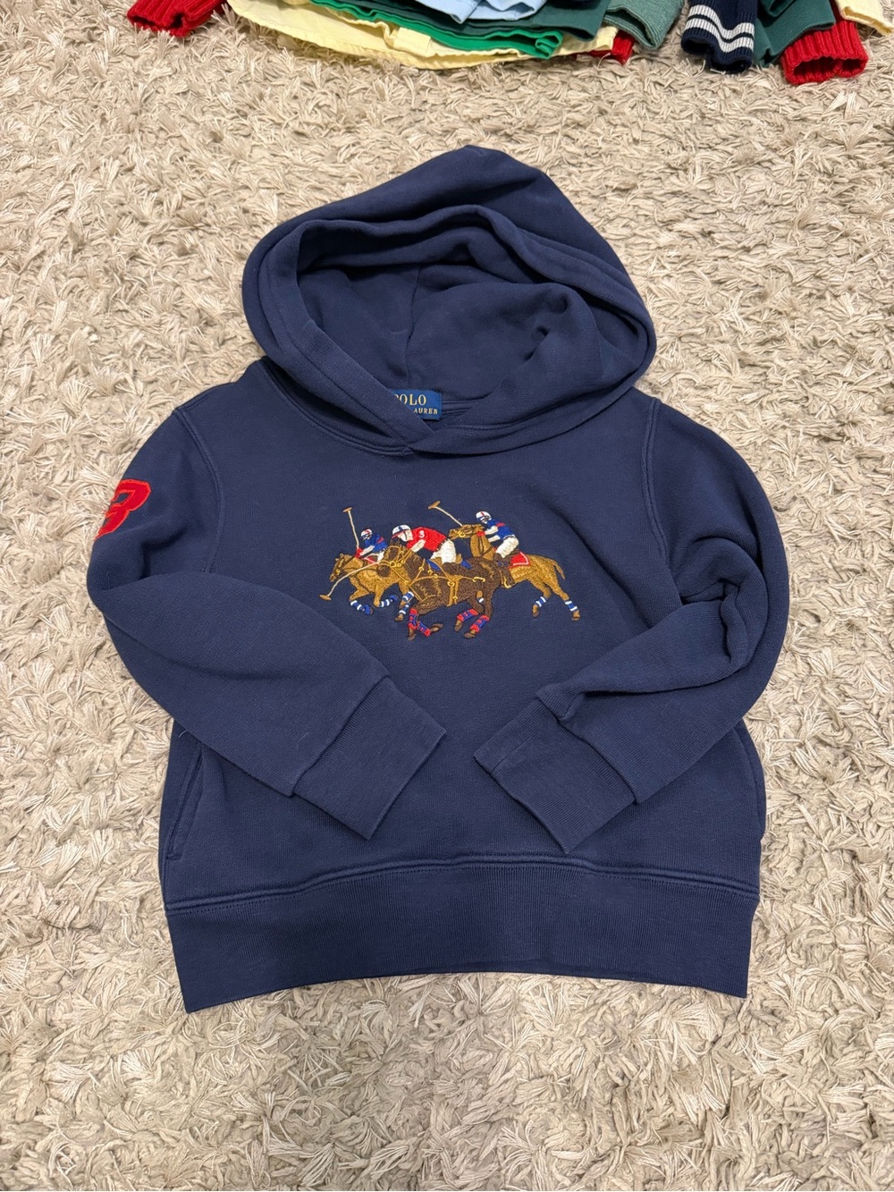 Polo by Ralph Lauren Navy Hoodie with Embroidered Polo Motif
